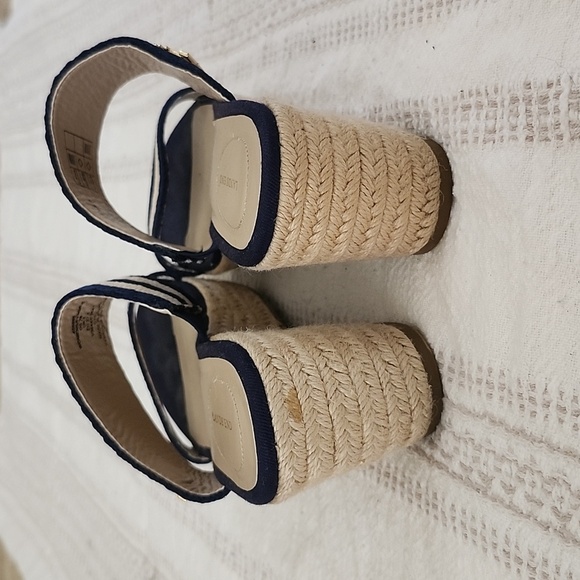 Lands End Slip On Espadrille Sandals Coastal Nautical Womens 7 - Picture 5 of 10